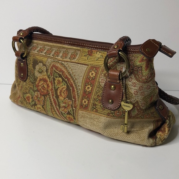 Fossil Handbags - Vintage Fossil Tapestry Handbag